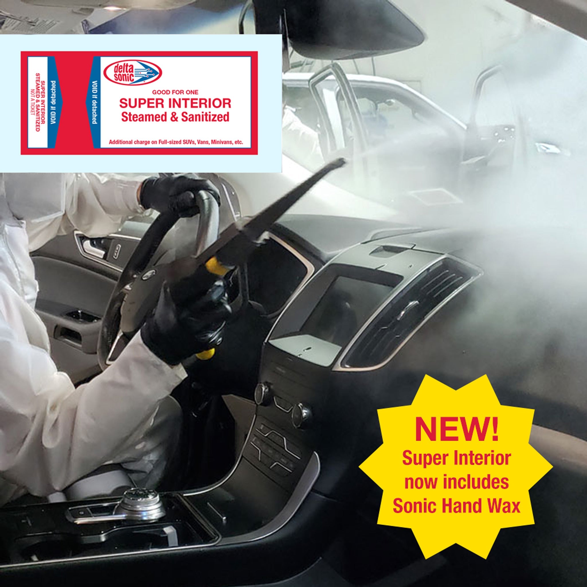 Delta Sonic employee performing Super Interior Cleaning