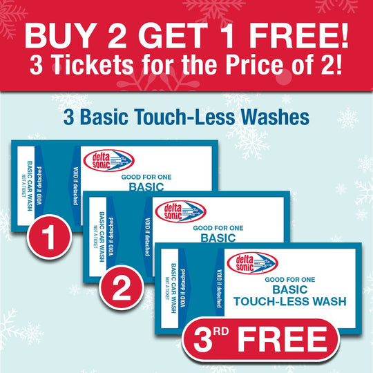 3 pack of Basic Touch-Less Car Washes