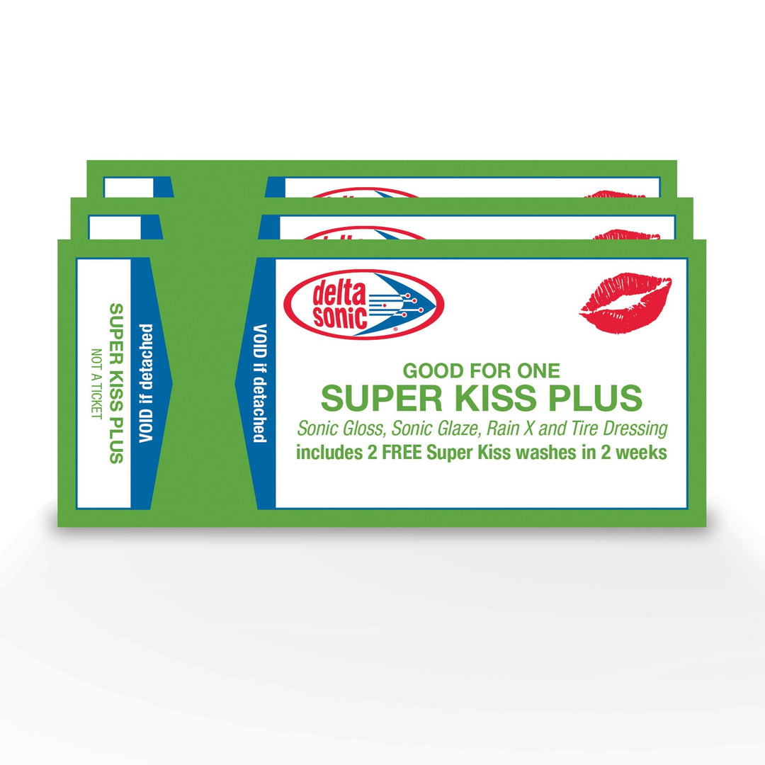 Image of 3 Super Kiss Plus wash tickets.