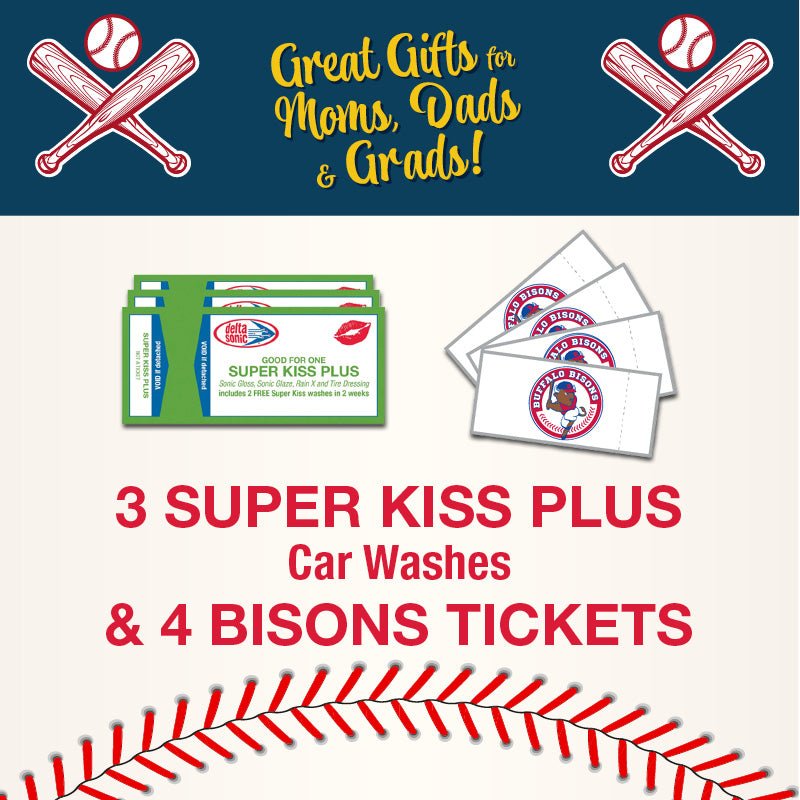 3 Super Kiss Plus Washes & 4 Buffalo Bisons Tickets