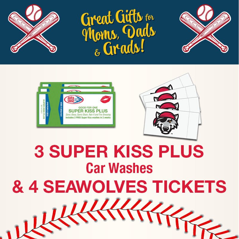 3 Super Kiss Plus Washes & 4 Erie SeaWolves Tickets