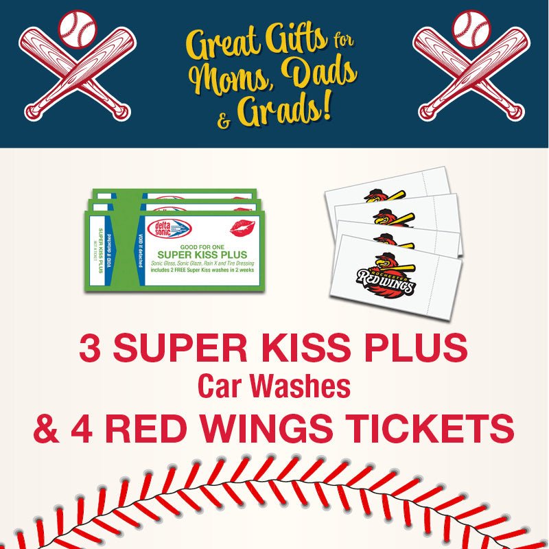 3 Super Kiss Plus Washes & 4 Rochester Red Wings Tickets