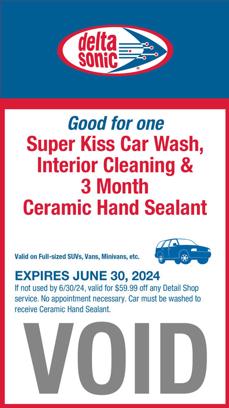 Super Kiss, Super Interior Cleaning and 3 month Ceramic Hand Sealant eCertificate