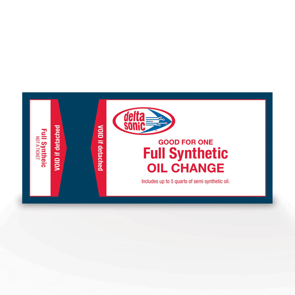 Delta Sonic ticket for full synthetic oil change