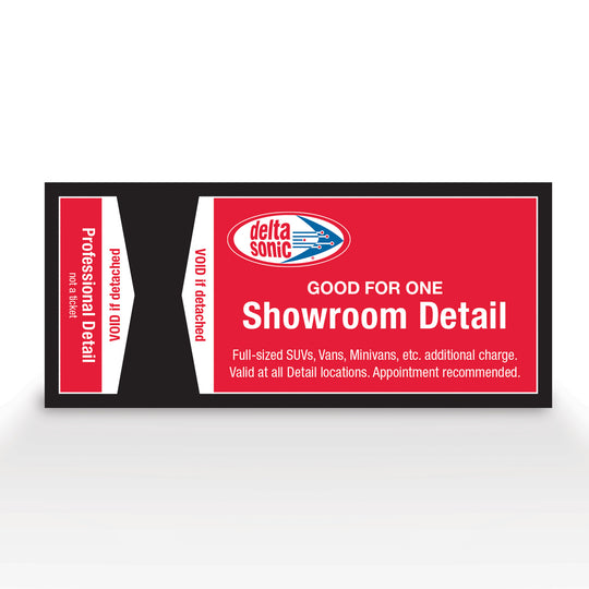 Image of ticket for Delta Sonic's Showroom Detail service